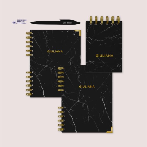 NEGRO - AGENDA + CUADERNO A5 + LIBRETA