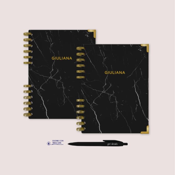 NEGRO - AGENDA + CUADERNO A5